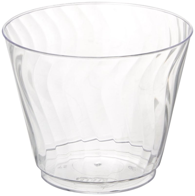 Chinet 782195849663 CT 9 OZ Cut Crystal Plastic Cold Cups, 100 Count (Pack of 1) - Image 1